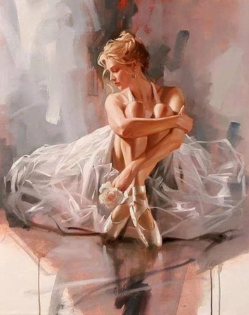 Diamentowa Mozaika Namalowana Baletnica 30X40 Cm Kreatywne Diamenty