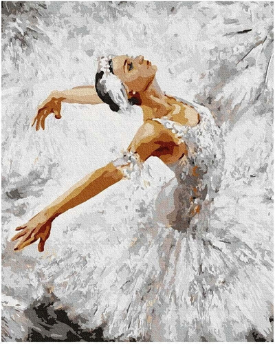 Malowanie Po Numerach Baletnica W Bieli 50X40 Cm Z Ramą Kreatywne