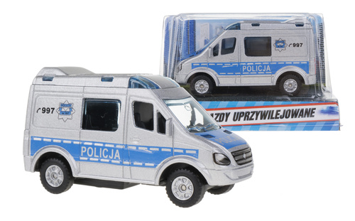 Auto Policja Van Metalowy 8 Cm Pojazd Policyjny Z Napędem