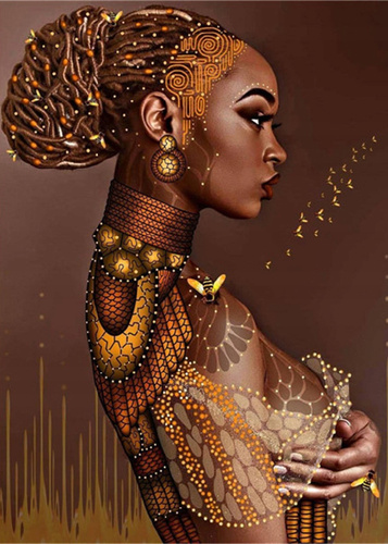 Diamentowa Mozaika Kobieta W Koku Haft Kreatywny 30X40 Cm