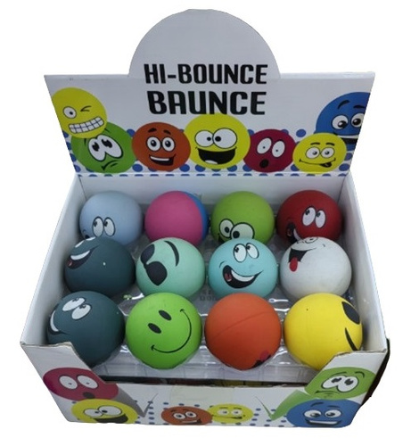 Piłeczka Miękka Śmieszne Miny Hi-Bounce Odbijająca Się Antystresowa