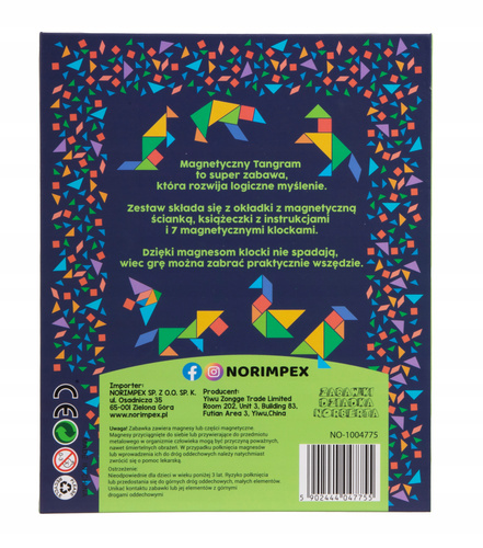 Tangram Drewniana Układanka Montessori Klocki Magnetyczne Różne Kształty