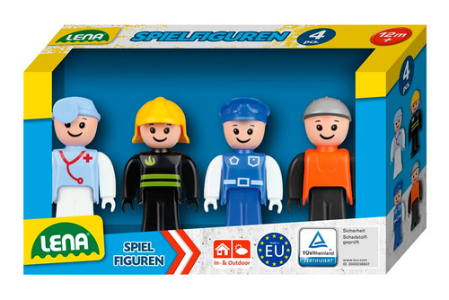 Lena Zestaw Figurek Policjant Strażak Lekarz Budowlaniec Do Serii Truxx