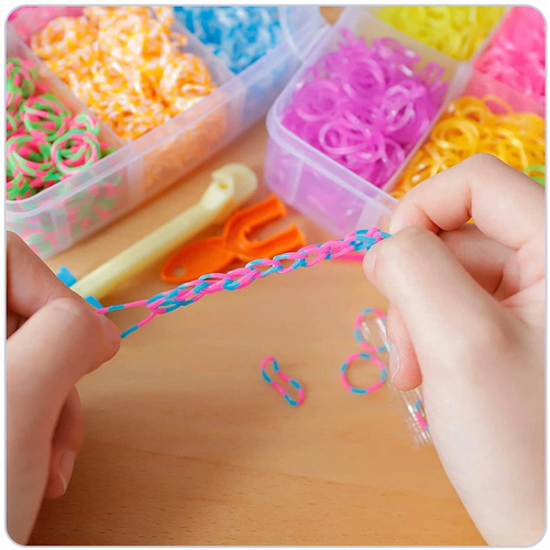 Gumki Do robienia Bransoletek W Kuferku 4500 Sztuk Dodatkowe Koraliki