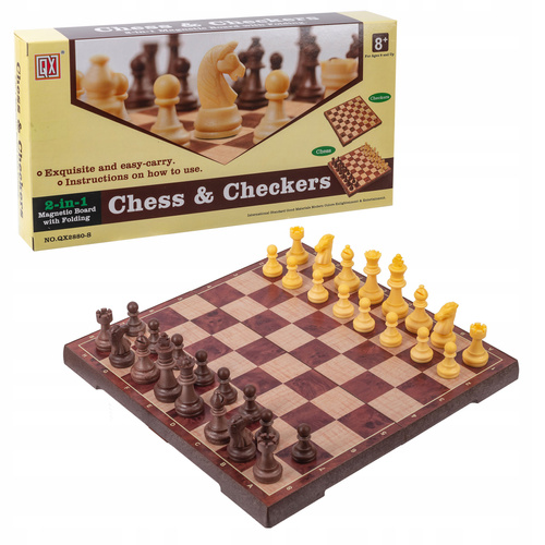 Szachy Warcaby 2 W 1 Magnetyczne Gra Rodzinna Rozwijająca