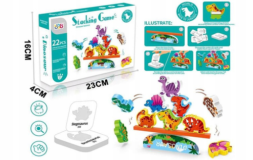 Gra Zręcznościowa Rodzinna Układanka Dinozaury Spadajace Z Równoważni