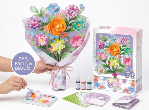 Zestaw Kwiaty Florysty Do Kolorowania Stwórz Własny Bukiet DIY