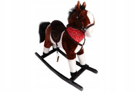 Konik Koń Na Biegunach Ciemno Brązowy Z Muzyką Rżenie Ruch Ogonem