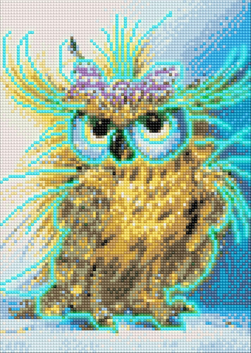 DIAMENTOWA MOZAIKA ŚWIECĄCA W CIEMNOŚCI PTAK