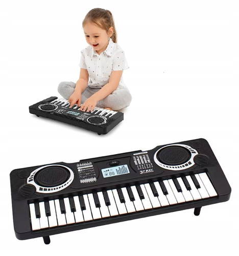 Keyboard Pianino Dla Dzieci Z Efektami Dźwiękowymi Kolor Czarny