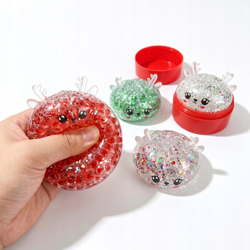 Gniotek Jelonek Świąteczny Żelowy Konfetti Sensoryczny Antystresowy Squishy