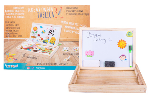 Drewniana Zabawka Z Tablicą Magnetyczną Z Magnesami W Kształcie Zwierzątek