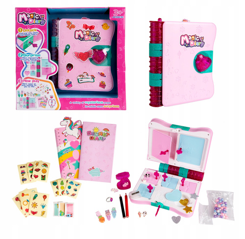 Notes Pamiętnik Dziecięcy Z Kluczykiem Koralikami Do Wykonania Bransoletki2