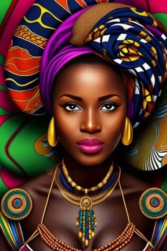 Diamentowa Mozaika Portret Afrykanki Haft Kreatywny 30x40 Cm