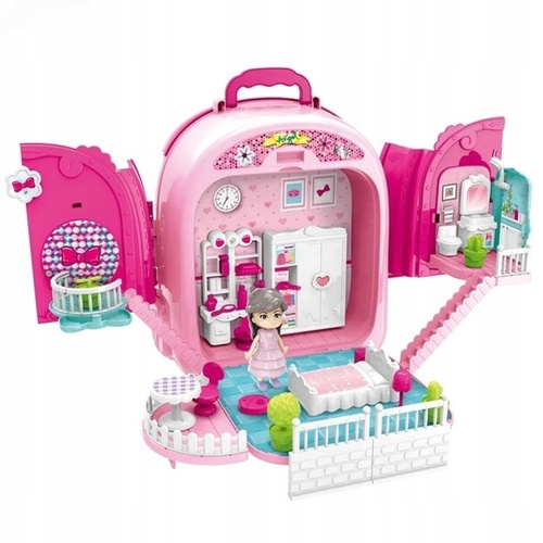 Domek Dla Lalek Toaletka Dziecięca W Mobilnym Plecaku 3 W 1