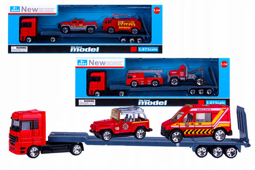 Auto Laweta Z 2 Autami Służb Miejskich Modele Metalowe Auto-Truck