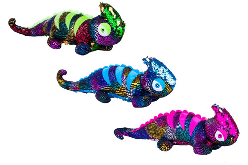 PLUSZ KAMELEON Z CEKINAMI 3 KOLORY 35cm