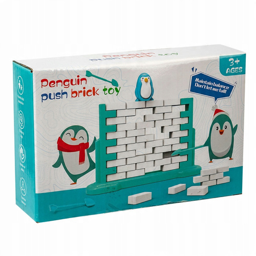Spadający Pingwin Gra Zręcznościowa Ceglany Mur