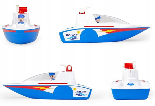 Łódź Policyjna Psikająca Wodą Wodoodporna Zabawka Dla Dzieci Do Wanny