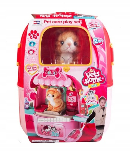 Koci Salon Piękności Rudy Kot Przychodnia Dla Zwierząt Walizka 3 W 1