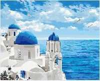 Diamentowa Mozaika Widok Na Greckie Morze 30x40Cm Kreatywne Diamenty
