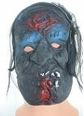 Maska Gumowa Kolorowa Straszna Halloween Z Włosami Przebranie Bal