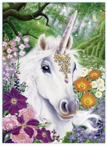 Malowanie Po Numerach Jednorożec, Kwiaty 50X40 Cm
