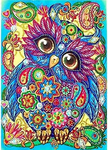 Diamentowa Mozaika Haft Mandala 7D Sowa 30X40 Cm