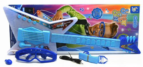 Gitara Elektryczna Dla Dzieci Z Okularami Świecącymi I Mikrofonem