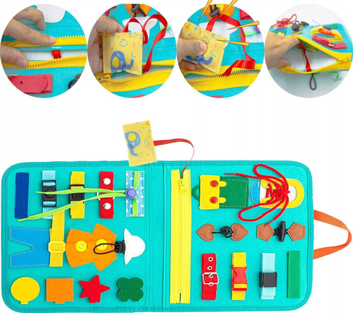 Tablica Manipulacyjna Interaktywna Nauka Podstawowych Czynności Dla Dzieci