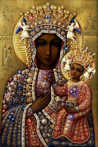 Malowanie Po Numerach Święta Matka Boska 50X40 Z Ramą Kreatywne