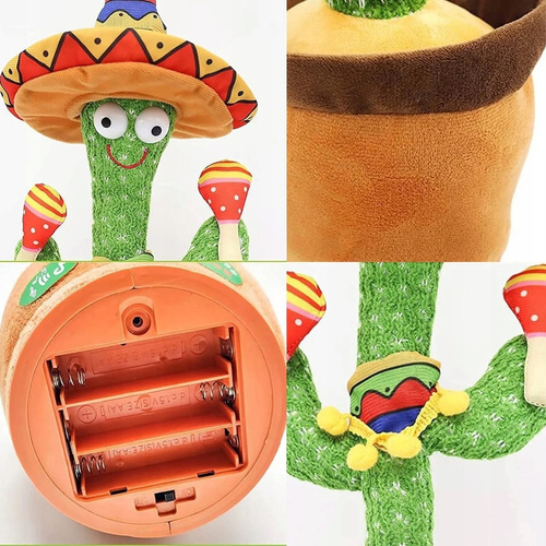 TAŃCZĄCY KAKTUS Z MARAKASAMI ŚPIEWAJĄCY POWTARZA INTERAKTYWNY DLA DZIECI