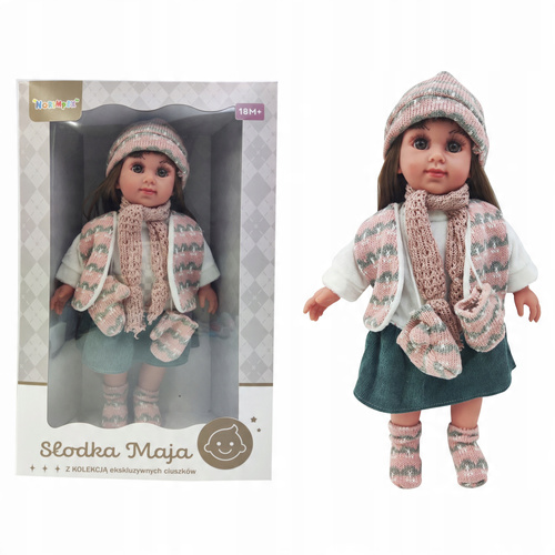 Lalka Słodka Maja Z Kamizelką, Rękawiczkami I Różowym Szalikiem Zabawka