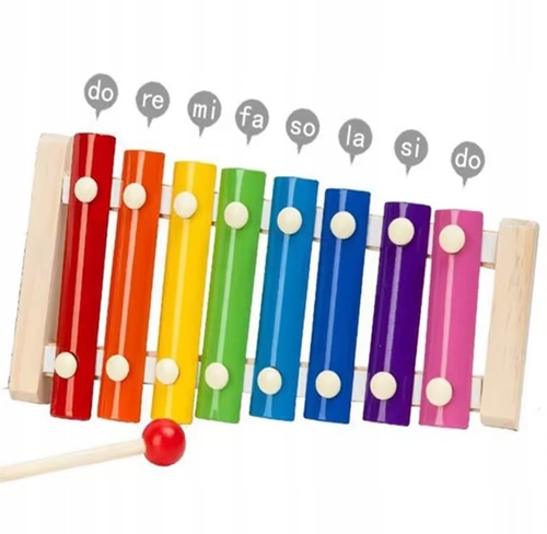 Kolorowe Cymbałki Muzyczne Drewniane 8 Ton Ksylfon Nauka Gry Dla Dzieci