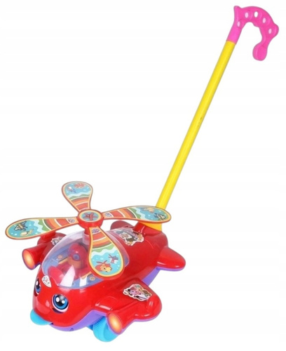 Zabawka Dla Dzieci Pchacz Helikopter Z Kokpitem Różne Kolory Kij 42 Cm