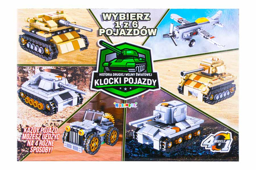 KLOCKI WOJSKOWE MIX 8 SZT PAK 8/192
Wymiary displaya 38x17x13,5 cm / Wymiary szt 19x4x13 cm / Waga displaya 941 g / Waga szt 101 g