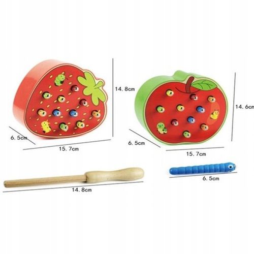 Gra zręcznościowa drewniana wyciągnij robaka złap robaczka magnes
