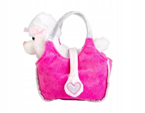 Pluszowy Piesek Pudel Biały W Torebce Do Zabawy I Opieki Przez Dzieci