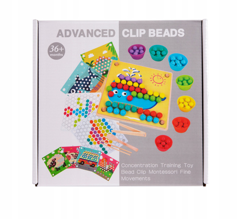 Mozaika Drewniana Obrazki Z Kulek Koralików Kolorowych Układanka