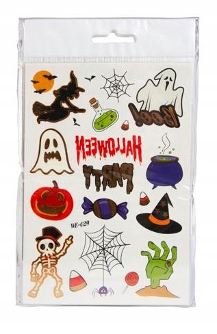 Tatuaże Halloween Tatuaże Zmywalne Komplet 12 Arkuszy Różne Wzory