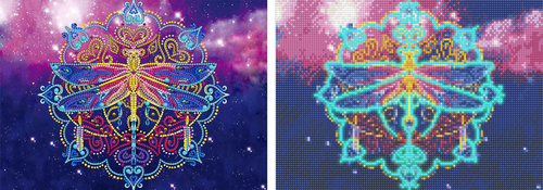 Diamentowa Mozaika Świecąca W Ciemności Ważka 30x40