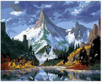 Malowanie Po Numerach Zamek W Wysokich Górach 50X40 Cm Na Ramie Kreatywne