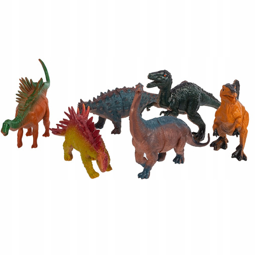 Figurki Dinozaurów Zestaw 6 Sztuk Świat Dinozaurów