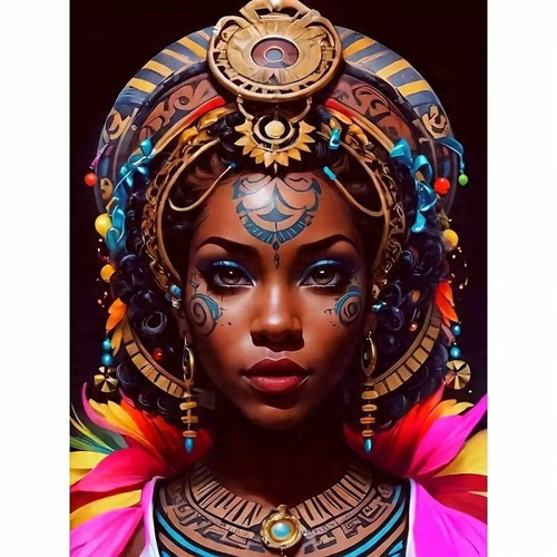 Malowanie Po Numerach Kobieta Afrykanka 50X40 Cm Z Ramą Kreatywne