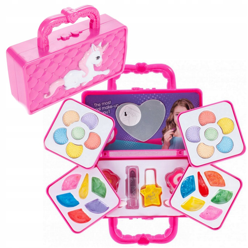 ZESTAW DO MAKIJAŻU PAZNOKCI W WALIZCE JEDNOROŻEC