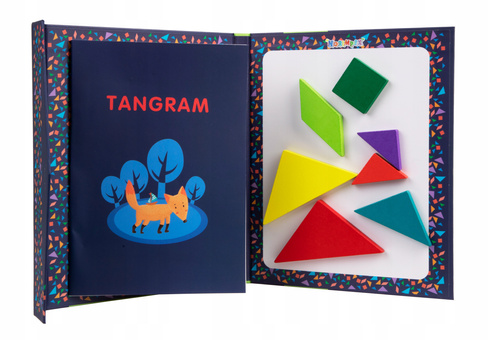 Tangram Drewniana Układanka Montessori Klocki Magnetyczne Różne Kształty