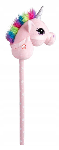 PLUSZOWA GŁOWA KONIA JEDNOROŻCA NA KIJU PATYKU Z DŹWIĘKIEM