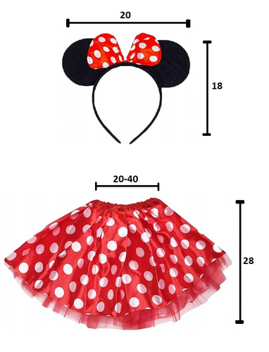 Strój Myszka Miki Przebranie Dla Dziewczynki Bal Przebierańców