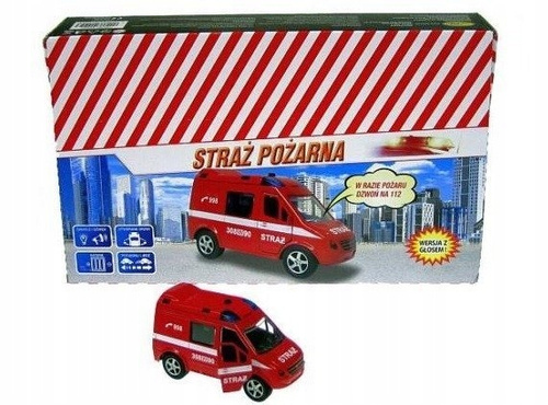 Samochód Straż Pożarna 11cm Z Dźwiękiem Małe Auto Resorak Dla Dzieci