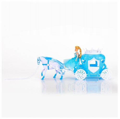 Kareta Lodowej Księżniczki Z Koniem I Światłem + Lalka Prince